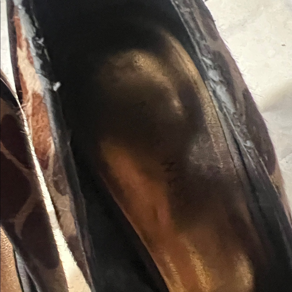 Nine West Brown Animal Print Heels with Buckle - Picture 5 of 7